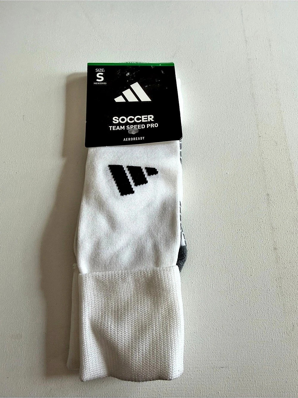 adidas Team Speed Pro Soccer Socks White & black Size Small NWT